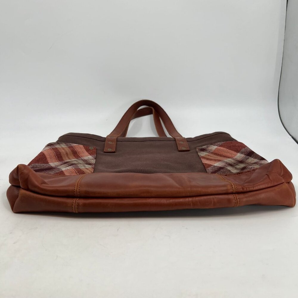Pendleton Brown Orange Classic Wool Canvas Tote |… - image 2